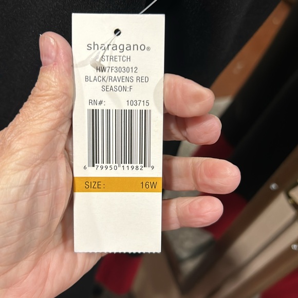 Sharagano red and black dress. Size 16W NWT. - Picture 4 of 7